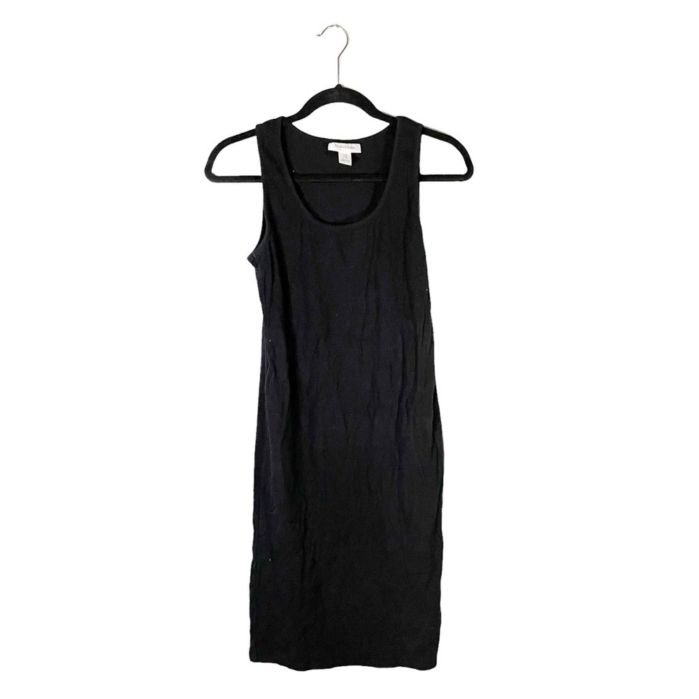 Motherhood Maternity Stretchy Ribbed Black Sleeveless Tank Top Midi Dress Medium